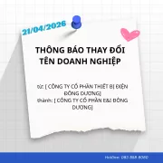 THÔNG BÁO THAY ĐỔI TÊN DOANH NGHIỆP