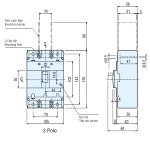 MCCB SBE200AF 2P 125A 65KA SBE202125