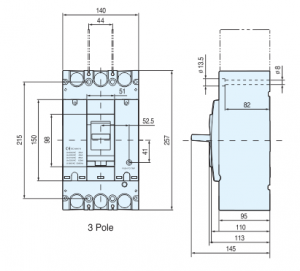 MCCB SBE400AF 2P 250A 50KA SBE402B250