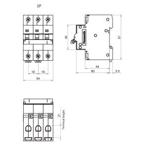 MCB BD-63-3P 6KA 6A BBD3063CNV