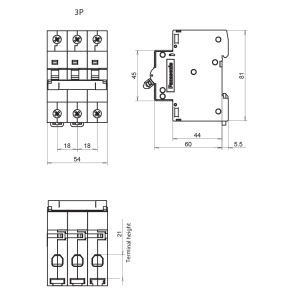 MCB BD-63-3P 6KA 6A BBD3063CNV