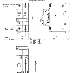 RCBO 2P 6A 30mA BBDE20631CNV