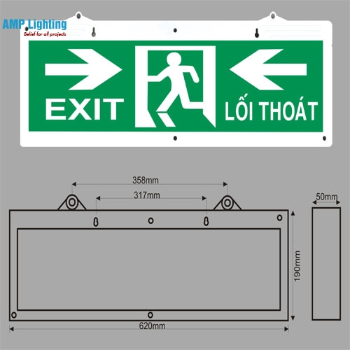 ĐÈN LỐI THOÁT  1 MẶT KENTOM KT-630