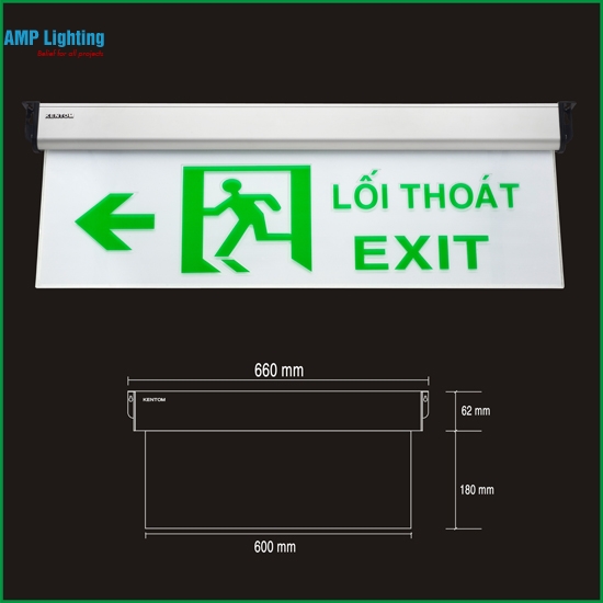 ĐÈN LỐI THOÁT 1 MẶT KENTOM KT-670