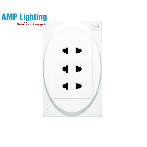 Ổ CẮM BA 2 CHẤU R6830C ROMAN