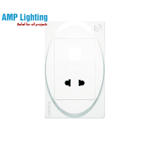 Ổ CẮM ĐƠN 2 CHẤU & 1 LỖ R6811 ROMAN