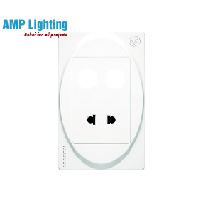 Ổ CẮM ĐƠN 2 CHẤU & 2 LỖ R6812 ROMAN