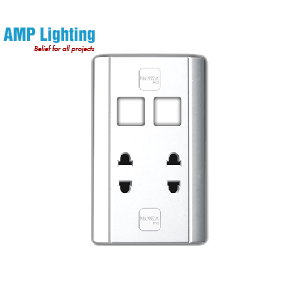 Ổ CẮM ĐÔI 2 CHẤU & 2 LỖ M822 ROMAN