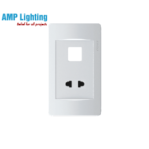 Ổ CẮM ĐƠN 2 CHẤU VÀ 1 LỖ RVB811 ROMAN