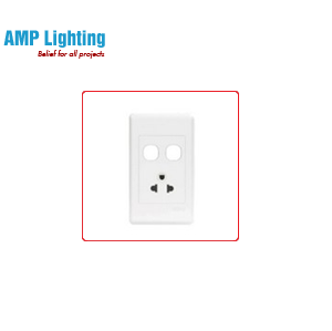 Ổ CẮM ĐÔI 3 CHẤU + 2 LỖ SLIMAX ASU32 AC