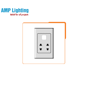 Ổ CẮM ĐÔI 2 CHẤU + 1 LỖ CS2U21