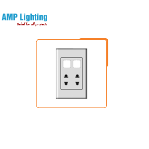 Ổ CẮM ĐÔI 2 CHẤU+2 LỖ CS2U22