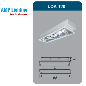 MÁNG ĐÈN PHẢN QUANG ÂM TRẦN 1X18W LDA120 Duhal