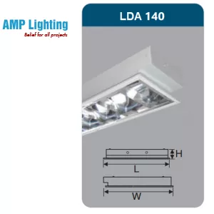 MÁNG ĐÈN PHẢN QUANG ÂM TRẦN 1X18W LDA140 Duhal