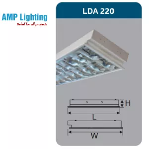 MÁNG ĐÈN PHẢN QUANG ÂM TRẦN 2X18W LDA220 Duhal