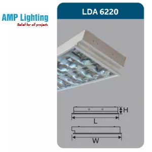 MÁNG ĐÈN PHẢN QUANG ÂM TRẦN 2X9W LDA6220 Duhal