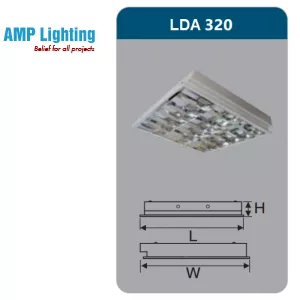 MÁNG ĐÈN PHẢN QUANG ÂM TRẦN 3X9W LDA320 Duhal