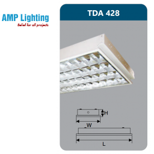 MÁNG ĐÈN PHẢN QUANG ÂM TRẦN 4X28W TDA428 Duhal