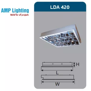 MÁNG ĐÈN PHẢN QUANG ÂM TRẦN 4X9W LDA420 Duhal