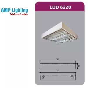 MÁNG ĐÈN PHẢN QUANG GẮN NỔI 2X9W LDD6220 Duhal