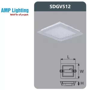ĐÈN LED PANEL ÂM TRẦN VUÔNG 12W SDGV512 Duhal