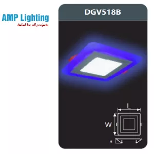 ĐÈN LED PANEL MÀU ÂM TRẦN 18W DGV518B Duhal