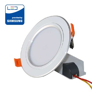 Đèn LED Âm trần Downlight Đổi màu 9W D AT10L ĐM 110/9W ( Viền Bạc ) RẠNG ĐÔNG