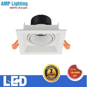 Đèn âm trần 1x7W ELV801F 7W ELV