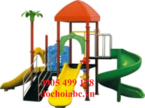 Nhà chòi hai khối cầu trượt xoắn