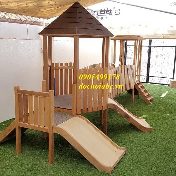 CẦU TRƯỢT LIÊN HOÀN GỖ MẦM NON TẠI HCM