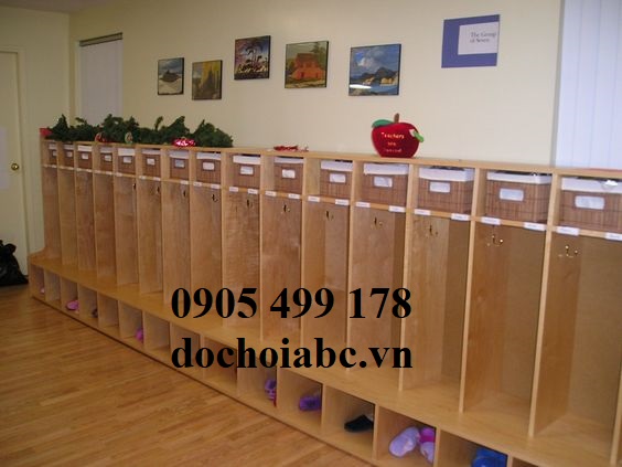 TỦ KỆ GỖ ĐỂ CẶP DÉP MẦM NON GIÁ RẺ CHẤT LƯỢNG CAO