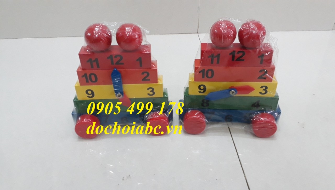 ĐỒNG HỒ LẮP RÁP BẰNG GỖ ( 4 BÁNH XE ) - ĐỒ CHƠI MONTESSORI