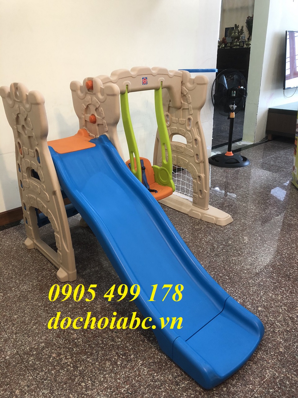 BÔ CẦU TRƯỢT XÍCH ĐU BÓNG RỔ TRONG NHÀ CHO BÉ MẦM NON MỚI NHẤT TẠI HỒ CHÍ MINH