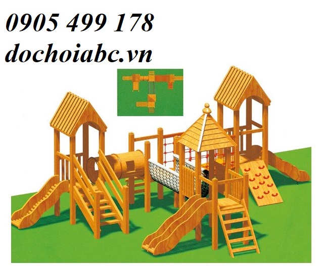 BỘ CẦU TRƯỢT LIÊN HOÀN BẰNG GỖ MẦM NON CHO BÉ ABC - 016