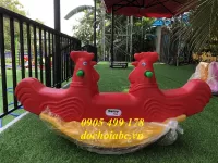 Bập Bênh Đôi Hình Con Gà Cho Bé Mầm Non