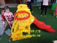 CẦU TRƯỢT BÓNG RỔ CON THỎ CHO BÉ MẦM NON