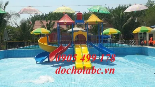 Bộ cầu trượt bể bơi composite cho trẻ em
