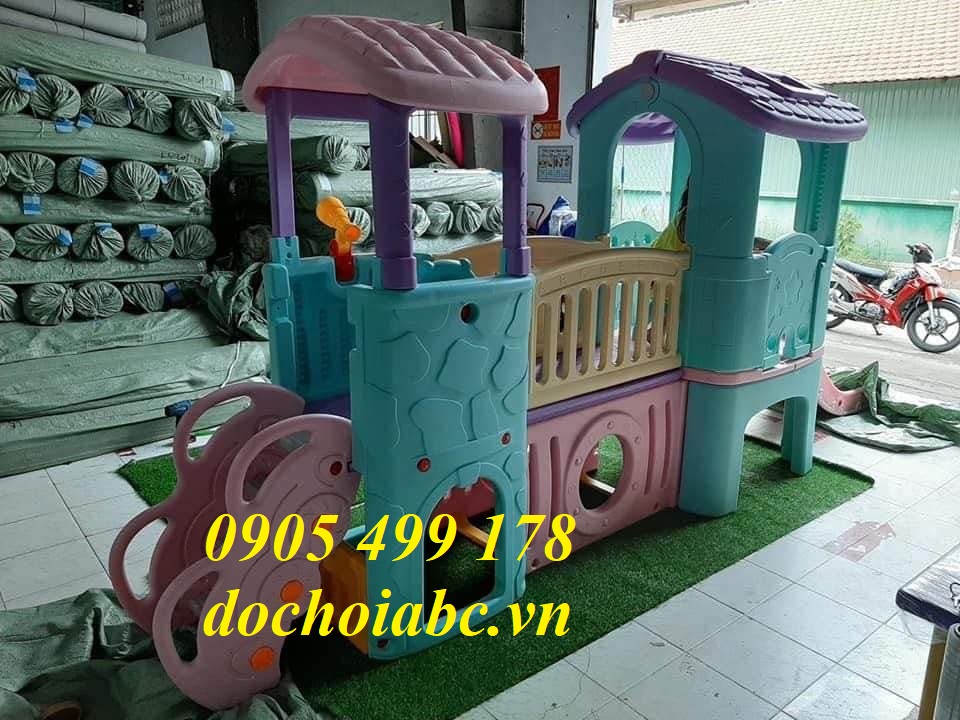 Bộ cầu trượt đôi 2 khối liên hoàn cho trẻ em giá rẻ - chất lượng nhất