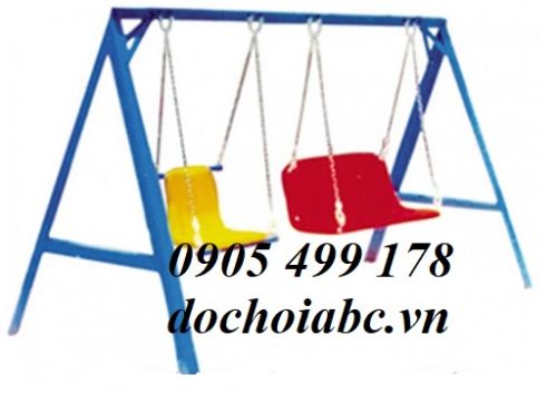 Xích Đu Ngoài Trời 2 Ghế Cho Bé Mầm Non