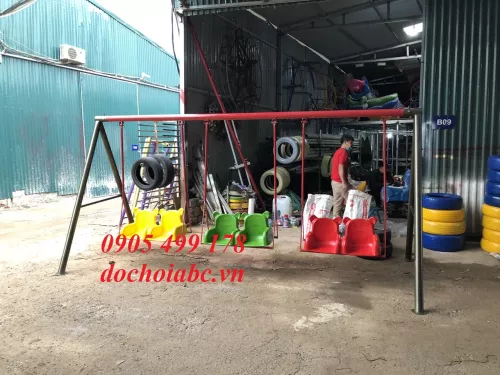 Xích Đu Ghế Gấu 6 chỗ Mầm Non