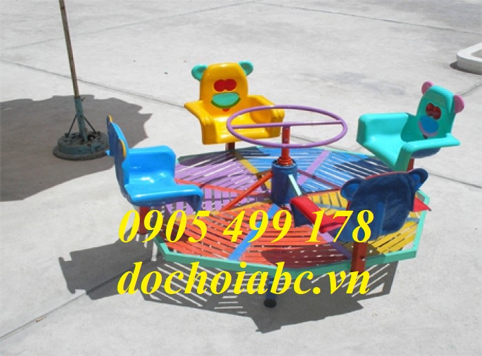 ĐU QUAY 4 GHẾ GẤU CHO BÉ MẦM NON