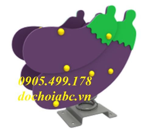 THÚ NHÚN LÒ XO 2 TẤM HÌNH QUẢ CÀ TÍM