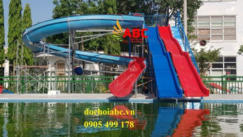 Sản xuất thi công lắp đặt máng trượt công viên,  hồ bơi chất lượng cao