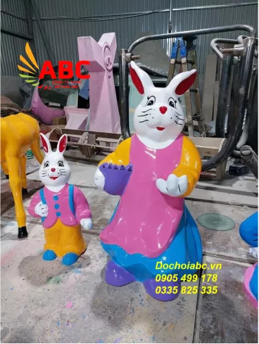 BỘ TƯỢNG GIA ĐÌNH NHỎ TRANG TRÍ VƯỜN CỔ TÍCH MẦM