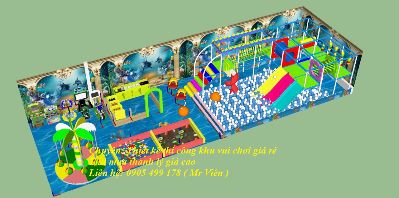 CHUYÊN THI CÔNG THIẾT KẾ KHU VUI CHƠI CÓ CẦU TRƯỢT NHÀ BANH TRONG NHÀ CHẤT LƯỢNG CAO