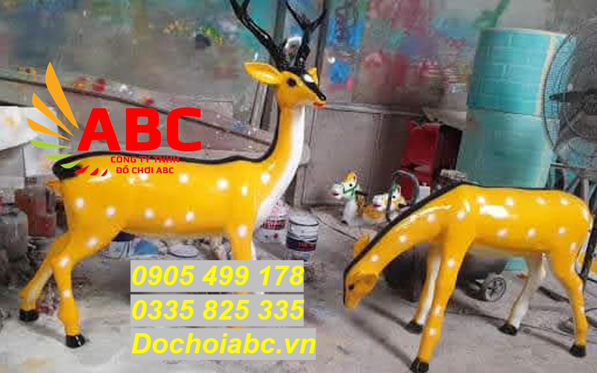 Tượng cặp hươu sao lớn