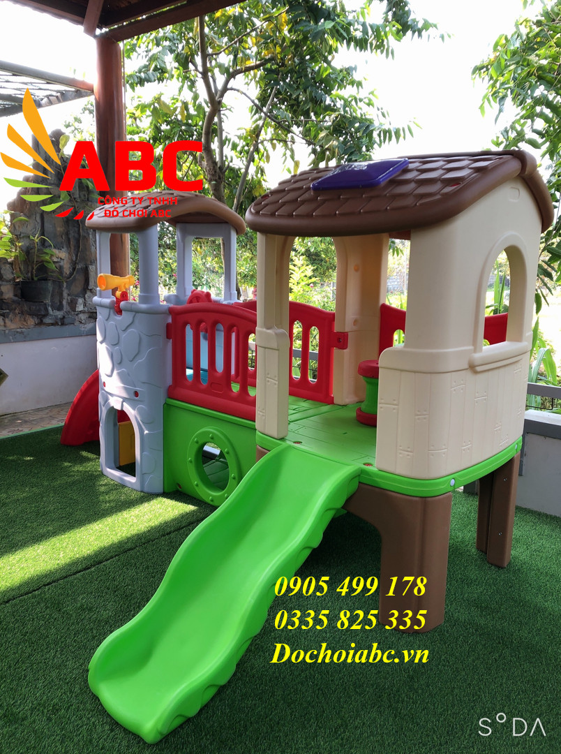 Bộ cầu trượt liên hoàn 2 khối nhập khẩu