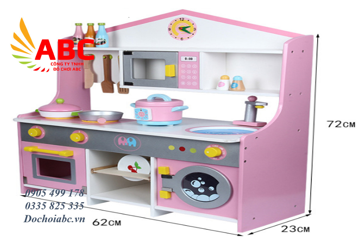Bếp gỗ đồ chơi nhà bếp cho bé mầm non