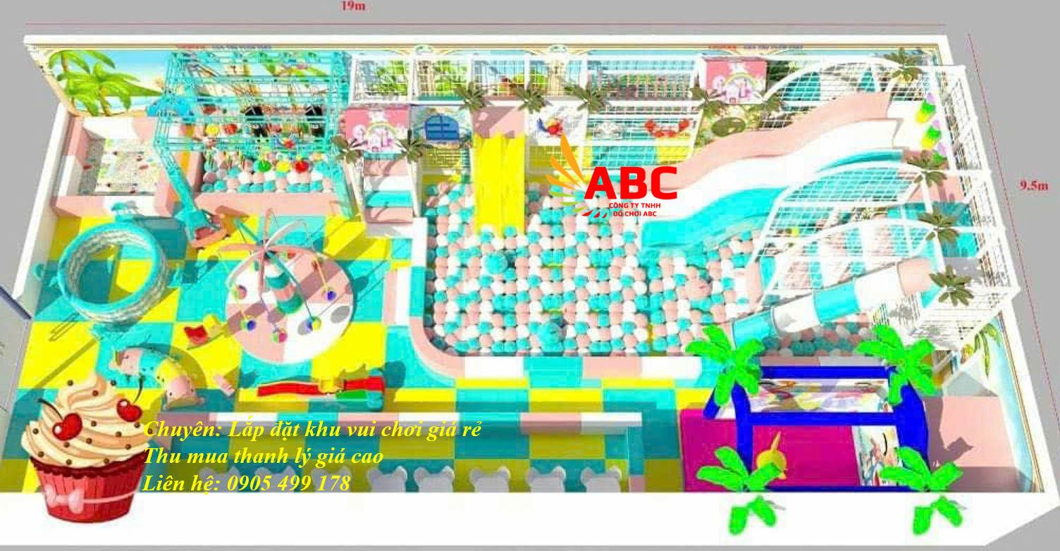 Lắp đặt khu vui chơi trẻ em trong nhà - làm khu liên hoàn nhà banh