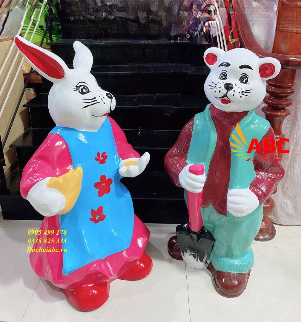TƯỢNG THỎ MẸ COMPOSITE - TƯỢNG VƯỜN CỔ TÍCH MẦM NON